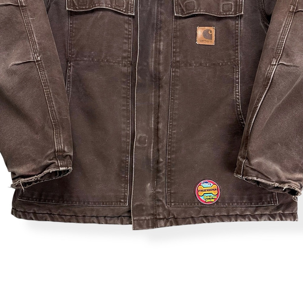 Carhartt C26 DKB Jacket Mens Large Brown Duck Canvas Arctic Quilt Lined Workwear - Picture 4 of 16